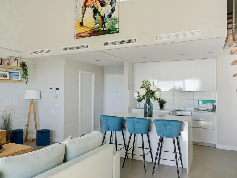 We are delighted to present for sale this stunning 3-bedroom, 2-bathroom duplex penthouse boasting spectacular panoramic views of the Mediterranean Sea.