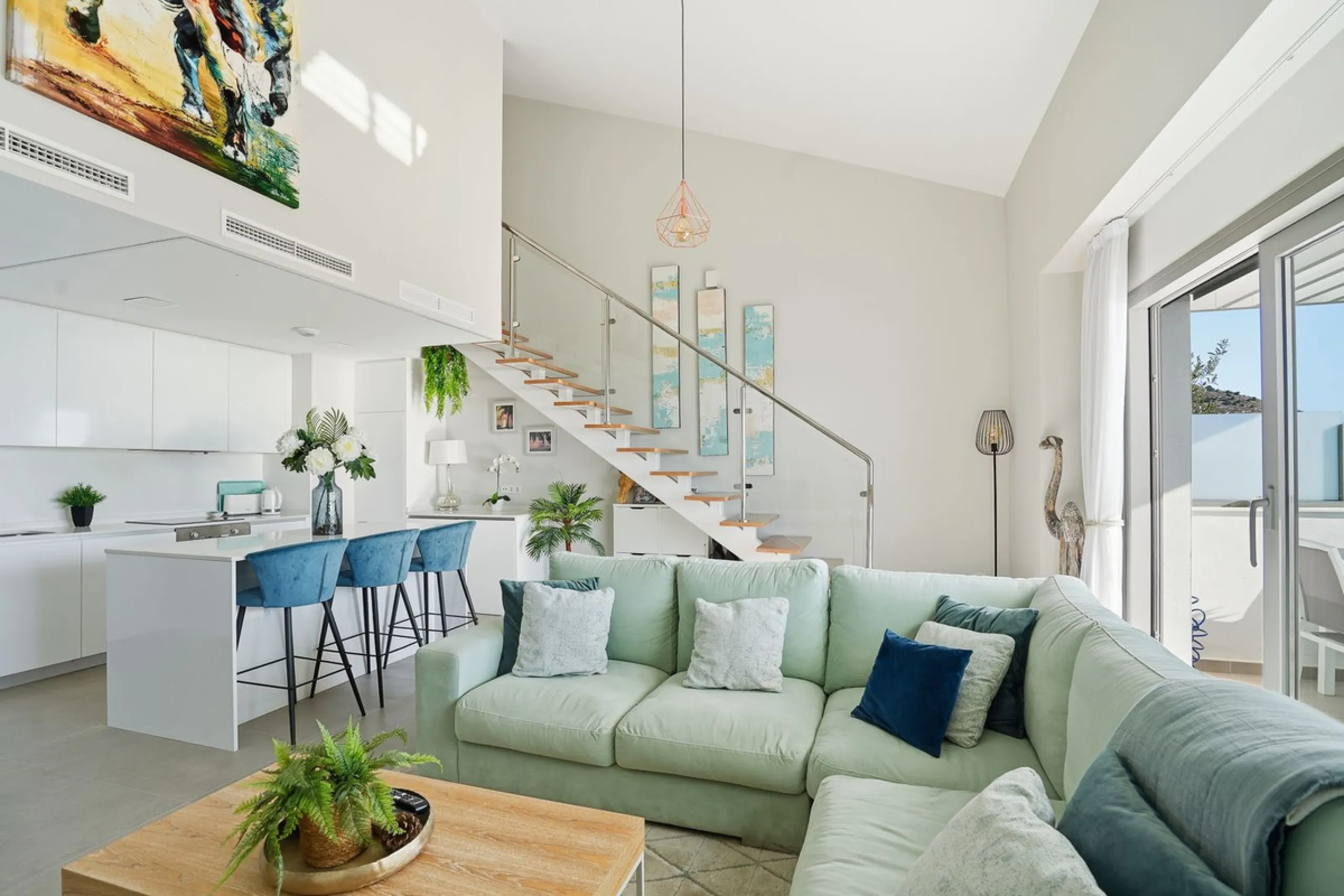 We are delighted to present for sale this stunning 3-bedroom, 2-bathroom duplex penthouse boasting spectacular panoramic views of the Mediterranean Sea.