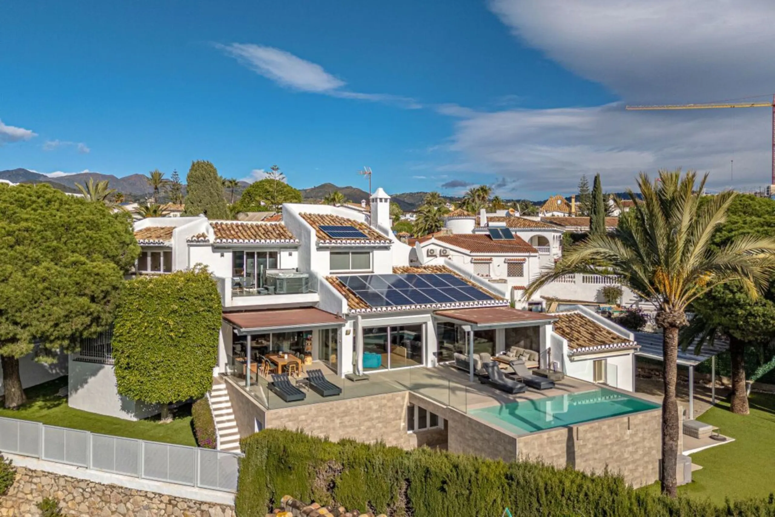 Nestled in the prestigious residential enclave of Las Chapas, Marbella, this charming traditional-style five-bedroom villa offers privacy, space, and timeless Mediterranean appeal, just minutes from the best beaches and beach bars of the Costa del Sol.