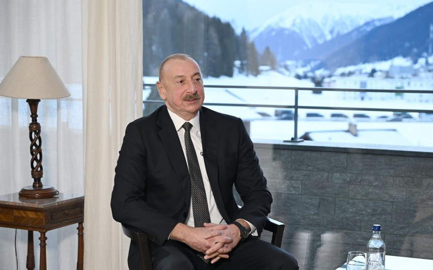 Prezident Davosdan paylaşım edib