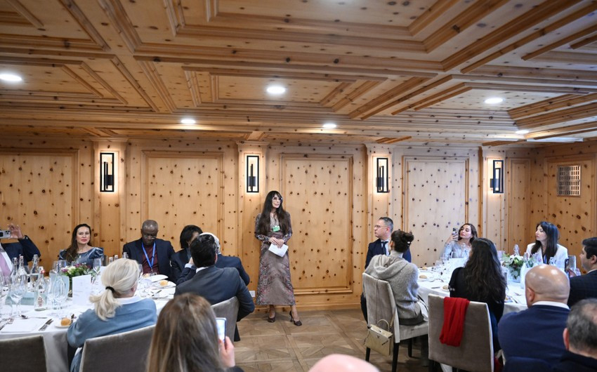 Leyla Əliyeva Davos Dünya İqtisadi Forumunda ekoloji problemlərə toxunub