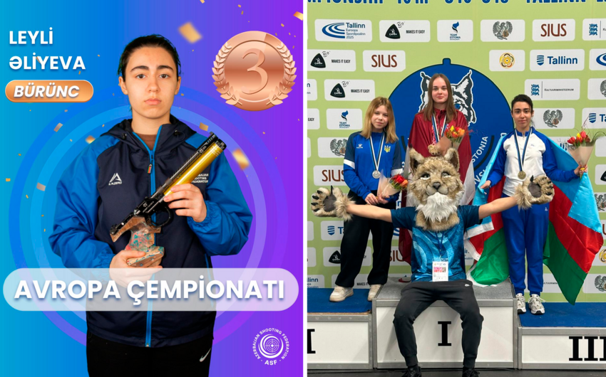 Güllə atıcılığında tarixi nəticə – Leyli Əliyeva Avropada bürünc medal qazandı!