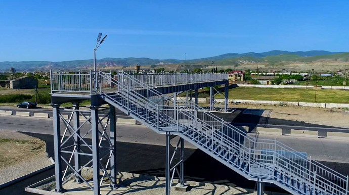 Yeni piyada keçidinin inşası yekunlaşıb