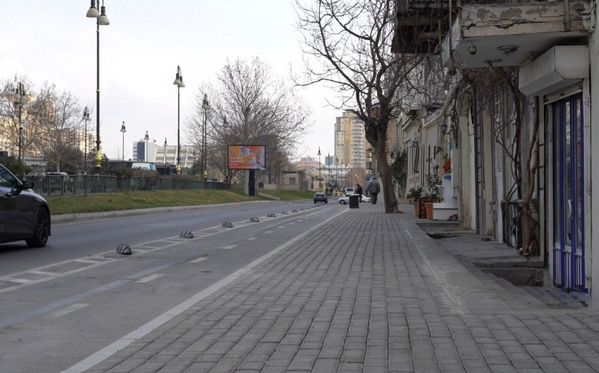 Bakının Mirzəağa Əliyev küçəsində yeni səki tikilib