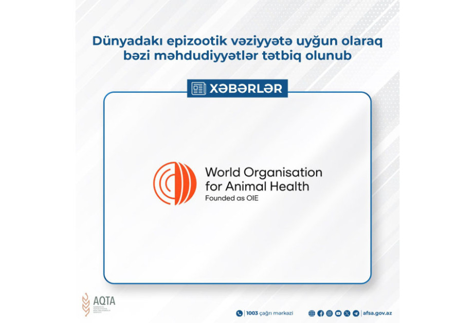 AQTA: Heyvan və quş qripi xəstəliyi ilə əlaqədar məhdudiyyətlər qoyulub
