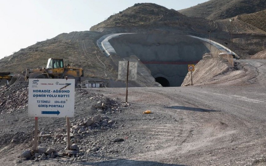 ADY: Horadiz–Ağbənd dəmiryol xəttində ikinci tunelin qazma işləri yekunlaşıb