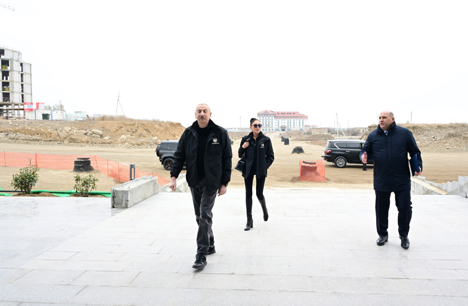 İlham Əliyev Ağdam Muğam Mərkəzində görülən tikinti işləri ilə tanış olub