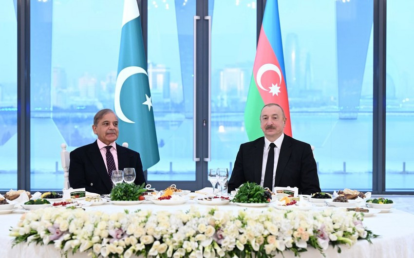 Dövlət başçısının adından Pakistanın Baş nazirinin şərəfinə dövlət ziyafəti verilib