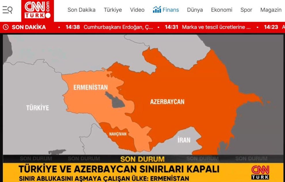 CNN Türk: "Ermənistan inkişaf etməyən ölkədir"