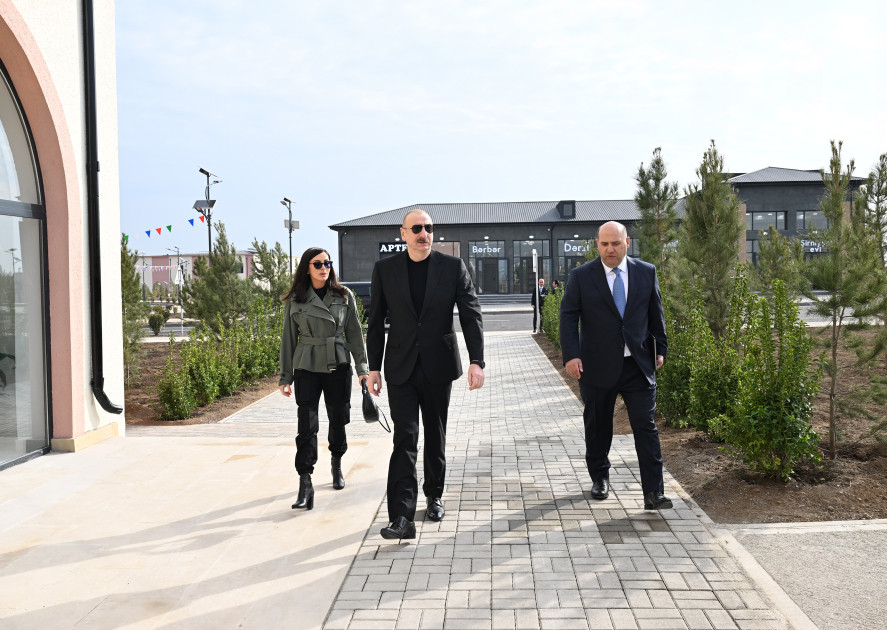 İlham Əliyev və birinci xanım Ağdamın Sarıcalı kəndinin birinci mərhələsinin açılışında iştirak edib