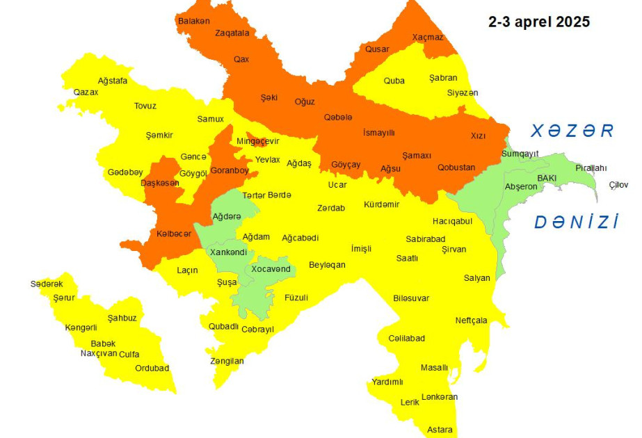Küləkli hava şəraiti ilə bağlı sarı və narıncı XƏBƏRDARLIQ