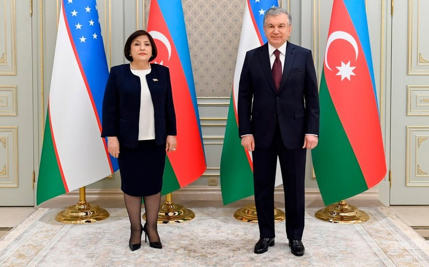 Özbəkistan Prezidenti Sahibə Qafarova ilə görüşüb