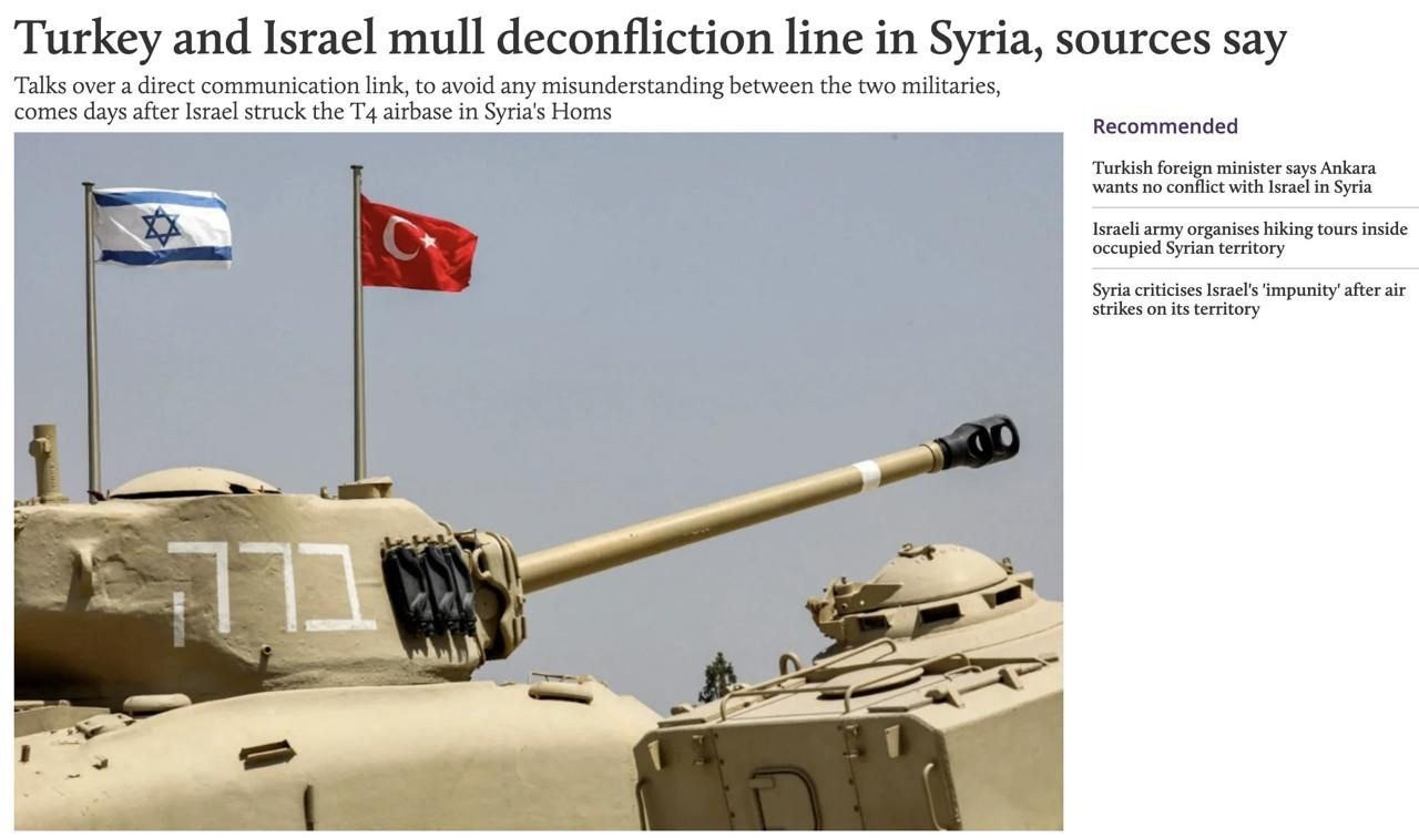 Türkiyə və İsrail Suriyada münaqişənin aradan qaldırılması xəttini araşdırır