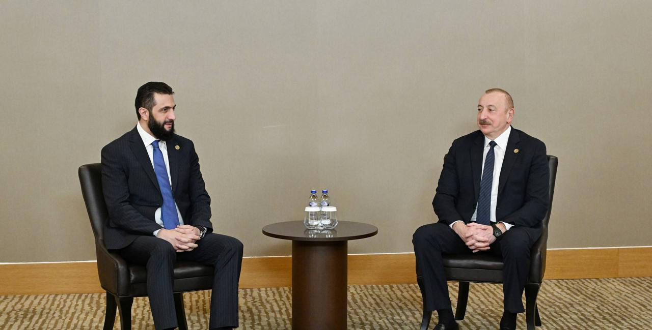 İlham Əliyev Suriya Ərəb Respublikasının keçid dövrü Prezidenti ilə görüşüb