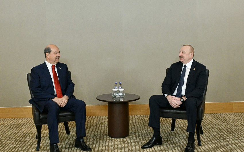 Prezident İlham Əliyev Antalyada Ersin Tatarla görüşüb
