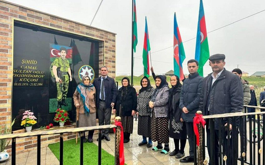 Biləsuvarda şəhid Camal İsgəndərovun xatirəsinə inşa edilən kompleksin açılışı olub