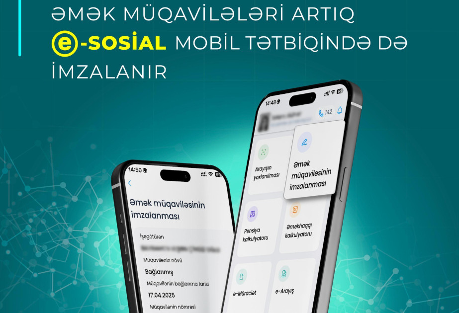 Nazirlik: Əmək müqavilələrini “e-sosial” portalının mobil tətbiqi vasitəsilə imzalamaq mümkündür