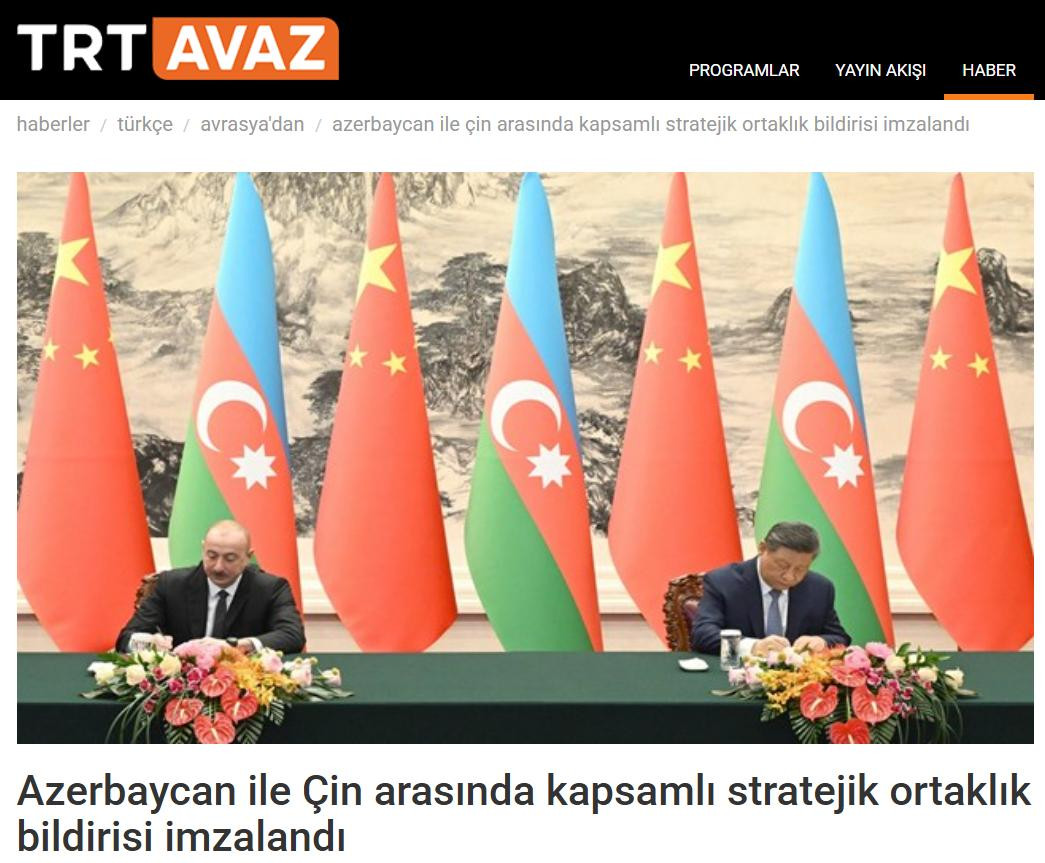 Azərbaycan Prezidentinin Çinə dövlət səfəri dünya mediasının diqqət mərkəzində