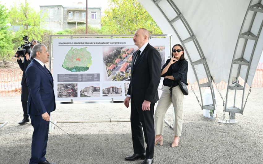 Şuşada inşa ediləcək dördüncü yaşayış kompleksinin təməli qoyulub