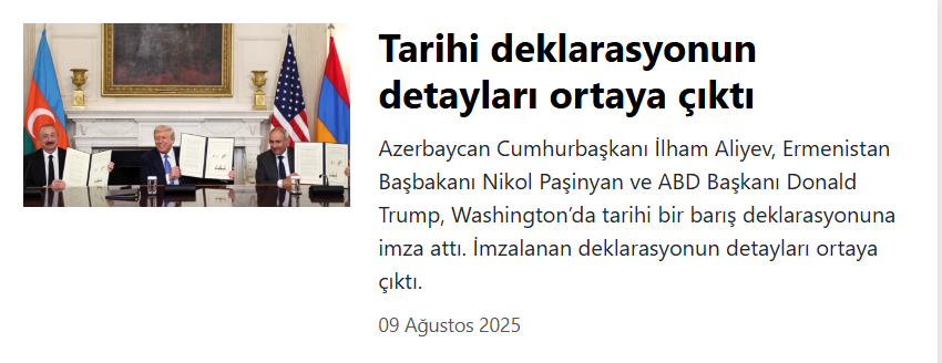 Türkiyə mediası Azərbaycan, Ermənistan və ABŞ liderlərinin tarixi görüşünü geniş işıqlandırdı