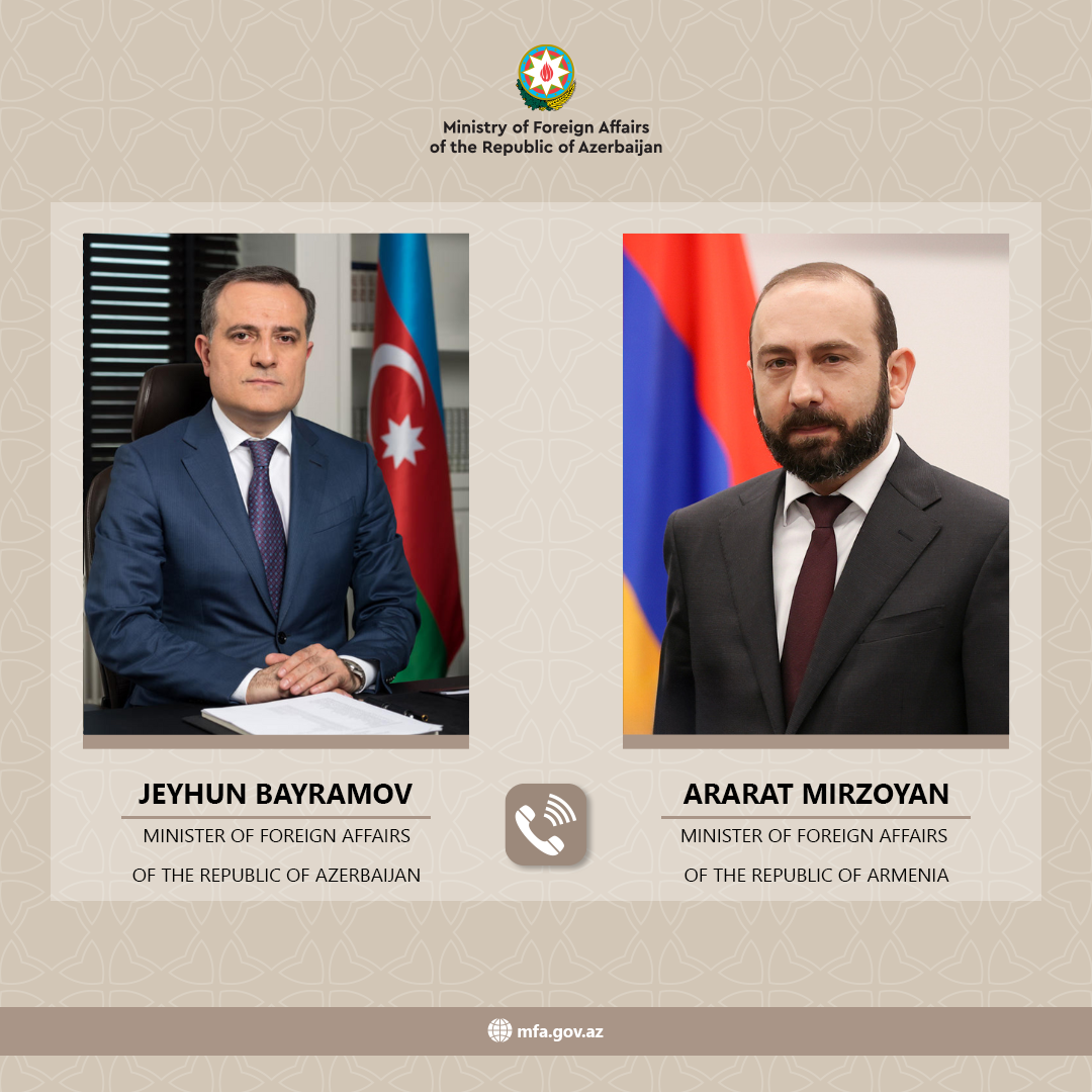 Ceyhun Bayramov Ararat Mirzoyanla  Birgə Bəyannamənin icrasını müzakirə edib