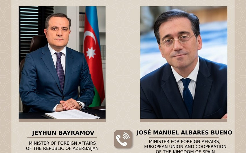 Ceyhun Bayramov ilə ispaniyalı həmkarı arasında telefon danışığı aparılıb