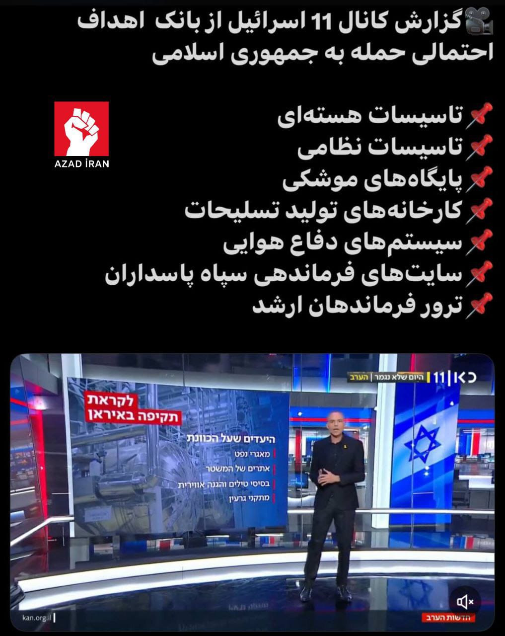 İsrail kanalı İrana mümkün hücum haqqında reportaj təqdim edib