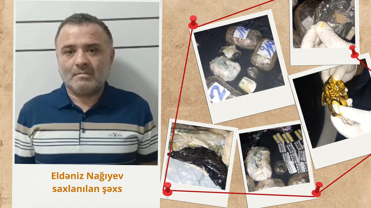 Biləsuvarda saxlanılan narkokuryerdən  6 kiloqram narkotik vasitə aşkarlanıb