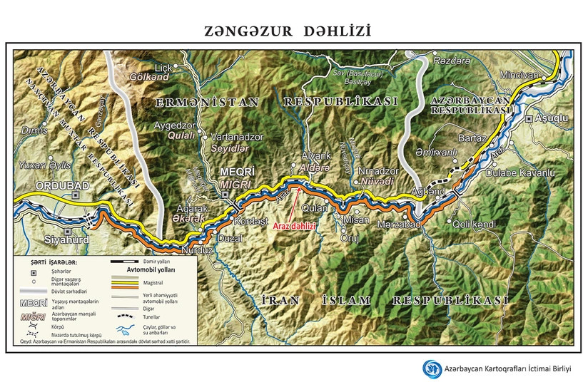 Zəngəzur dəhlizinin xəritəsi hazırlanıb