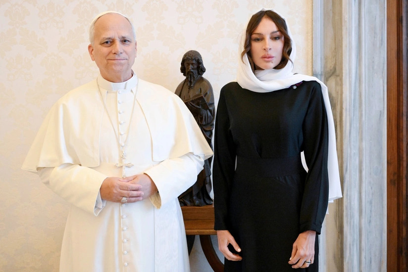 Birinci vitse-prezident Mehriban Əliyeva Roma Papası XIV Leo ilə görüşüb
