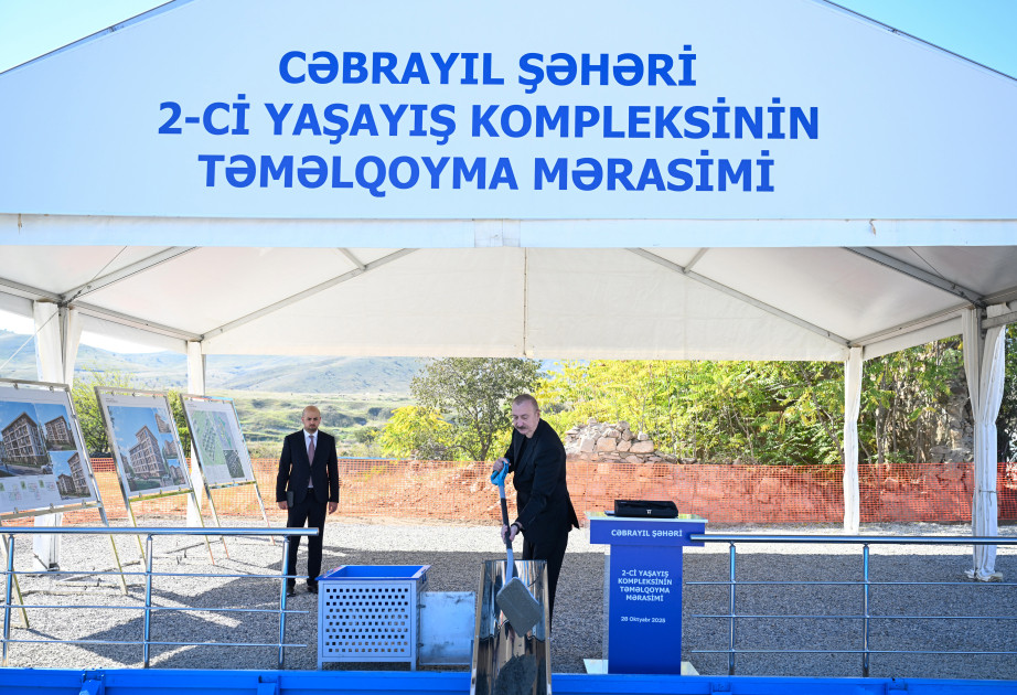 Cəbrayıl şəhərində ikinci və üçüncü yaşayış komplekslərinin təməli qoyulub