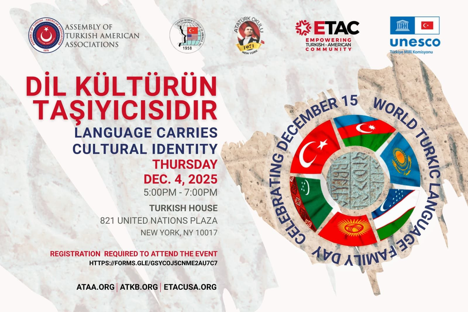 Nyu Yorkda Dünya Türk Dilləri Ailəsi Günü qeyd olunub