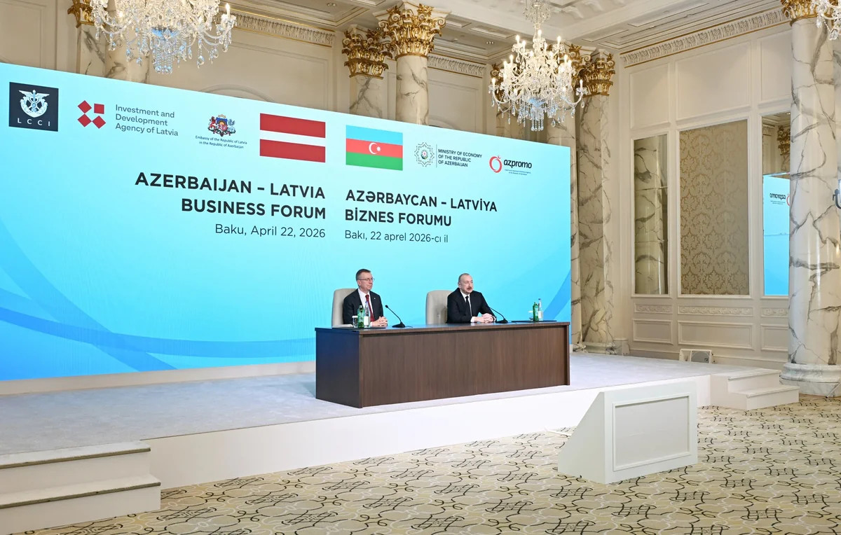 İlham Əliyev və Edqars Rinkeviçsin iştirakı ilə Bakıda Azərbaycan-Latviya biznes-forumu keçirilib