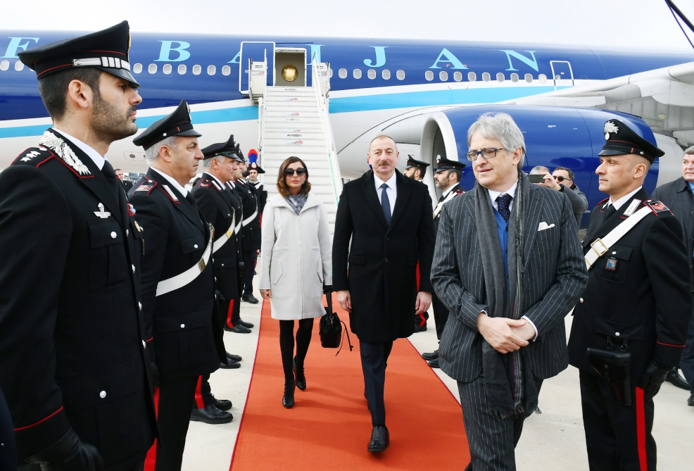 Prezident&nbsp;İlham Əliyev İtaliyada belə qarşılandı - FOTOLAR