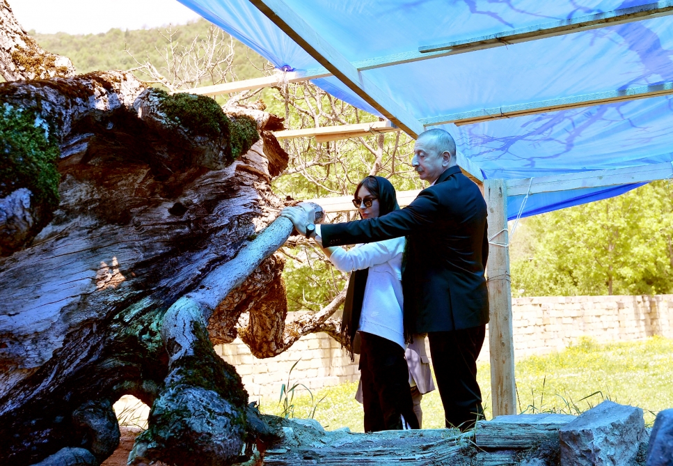 Prezident və xanımı daha bir ziyarətgahda&nbsp;- FOTOLAR