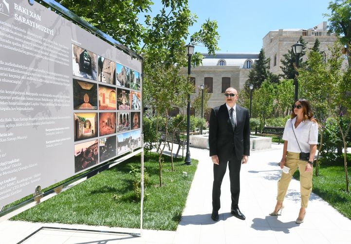 İlham Əliyev və Mehriban Əliyeva İçərişəhərdə aparılan bərpa-konservasiya işləri ilə tanış olublar - FOTO