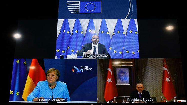 Ərdoğan&nbsp;Merkel və Şarl Mişellə 1 saat 40 dəqiqə çəkən görüşdə: "Biz Şərqi Aralıq dənizində prinsipial&nbsp;siyasəti davam etdirəcəyik"