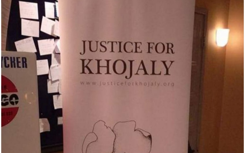 Stokholmda "Xocalıya ədalət!", "Xocalı soyqırımı- unutmadığımız acı" şüarları yazılmış plakatlar yerləşdirilib