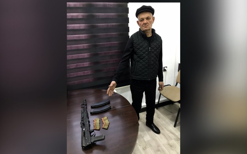 Bakıda keçmiş məhkum avtomat silahla saxlanıldı - FOTO