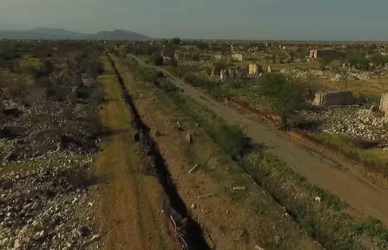 Ağdamın əsas qəbiristanlığından dronla çəkiliş aparılıb - VİDEO