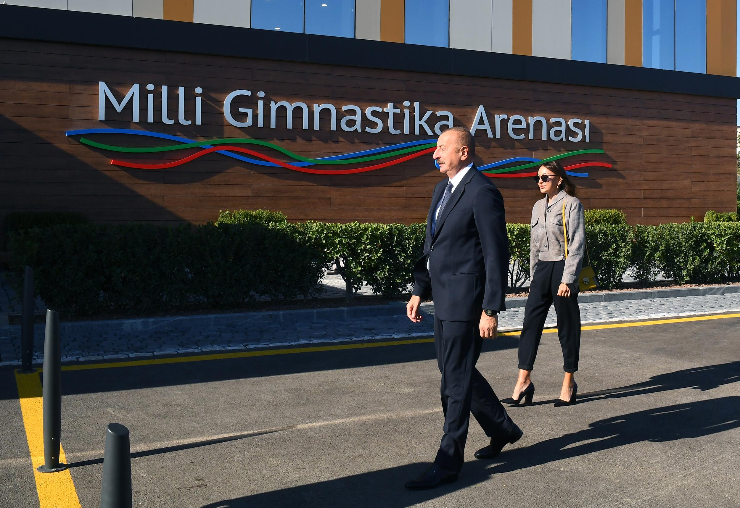 Prezidenti və ailə üzvləri Milli Gimnastika Arenasının yeni məşq binasında - FOTOLAR