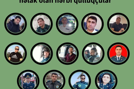 HELİKOPTER QƏZASINDA HƏLAK OLAN HƏRBÇİLƏRİN - FOTOLARI