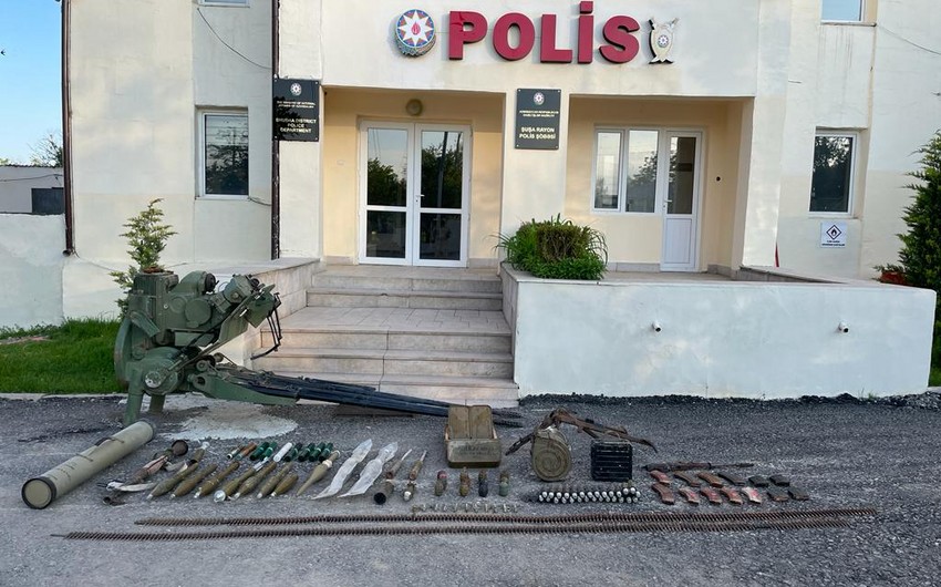 Şuşada xeyli sayda silah-sursat tapılıb - FOTO