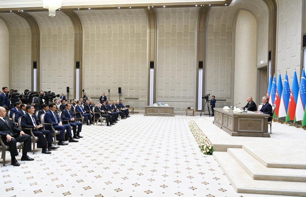 Azərbaycan və Özbəkistan prezidentləri birgə bəyanat&nbsp;veriblər&nbsp;-&nbsp;TAM MƏTN (FOTOLAR)