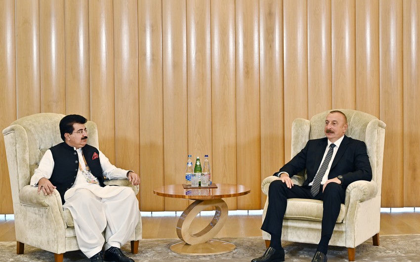 Prezident İlham Əliyev Pakistan Senatının sədrini qəbul edib - Nələr müzakirə olunub? (FOTO)