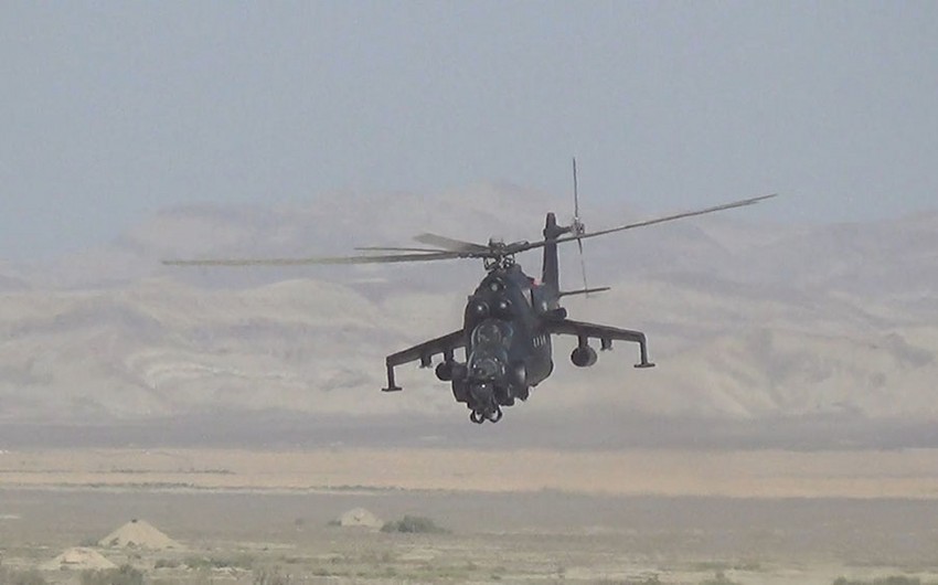 Azərbaycan Hərbi Hava Qüvvələrinin helikopter bölmələri&nbsp;təlimdə - VİDEO