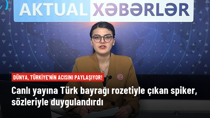 Gürcüstanda azərbaycanlı aparıcı&nbsp;yaxasına "türk rozeti" taxdı və canlı yayımda "başınız sağ olsun, qardaş Türkiyə!" dedi
