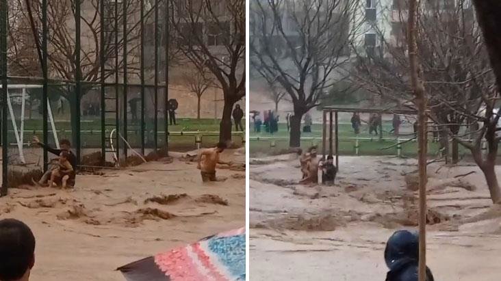 Sel bir andaca qadını və 12 yaşlı qızı ölümə belə sürüklədi - VİDEO
