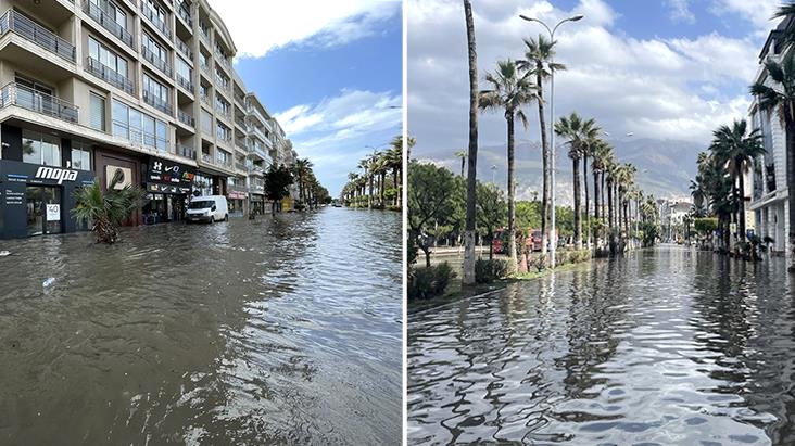 Dənizdə suyun&nbsp;səviyyəsi qalxdı, bu rayonu yenə su basdı - FOTOLAR