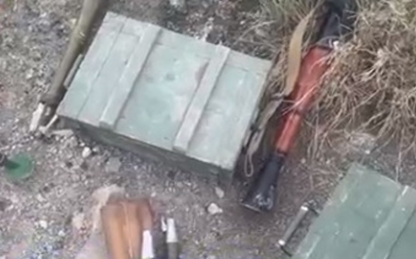 Ermənilər Qalayçılar kəndi yaxınlığında silah-sursatı ataraq qaçıblar - FOTO